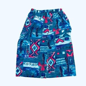 Vintage abstract multicoloured 80s 90s grunge indie retro palm tree beachy boho